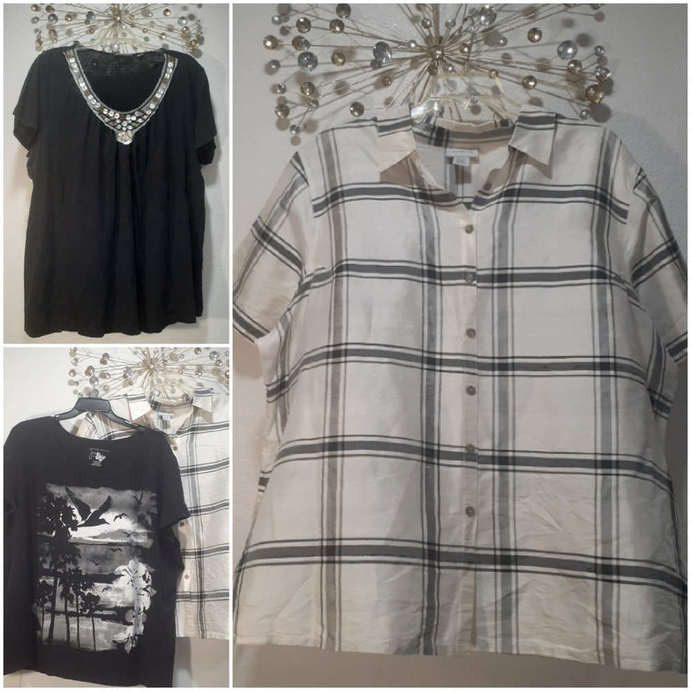 🔥Last Day🔥 Avenue Oversize Silk Shirt 26 + Graphic Tee 5X + BOGO Free Bead Top
